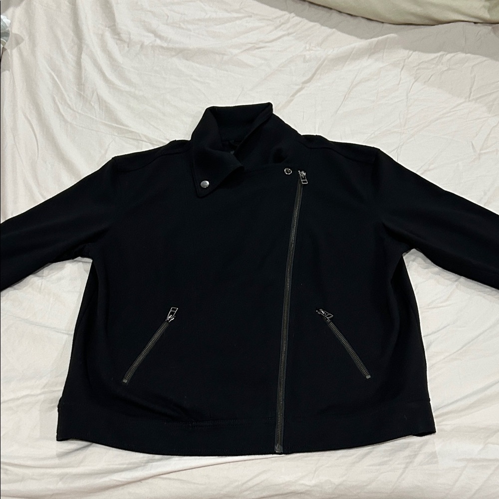 Halogen Black Asymmetrical Zip Jacket